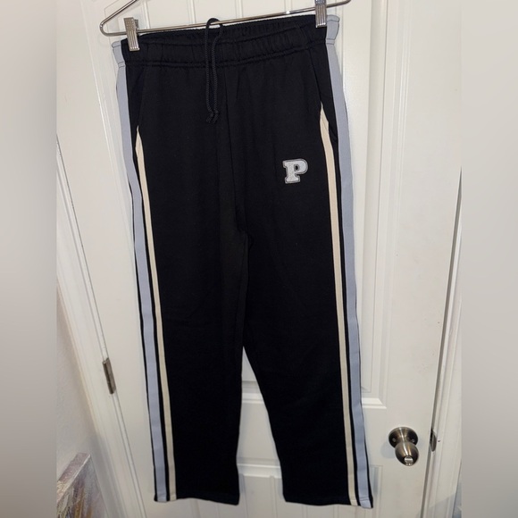 PINK Victoria's Secret Black Straight Leg Pants with White Accents - Picture 4 of 11